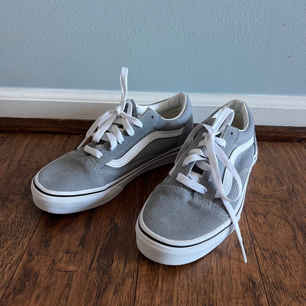 Vans Old Skool Gray White Kids Shoes NWOT